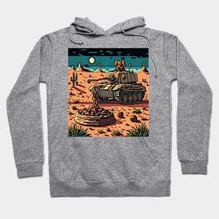 pixel art dog driving tank for spaghetti Hoodie